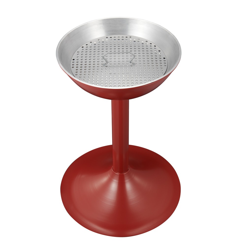 Immagine del prodotto n. 2: Posacenere a colonna in acciaio, con inserto e setaccio, circolare, rosso