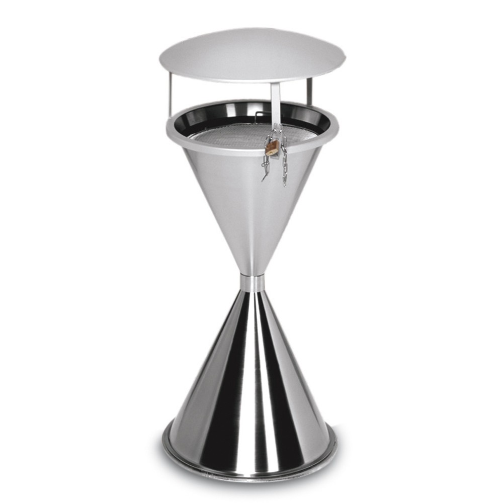 Immagine del prodotto: Posacenere a colonna VAR®, acciaio inox, con tettuccio, incl. Materiale di montaggio