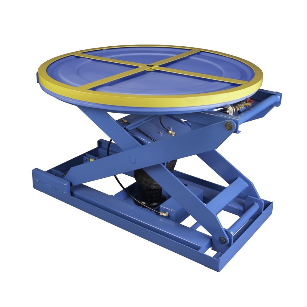 Immagine del prodotto: Bishamon Posizionatore di pallet a pantografo ad aria compressa con piattaforma girevole, portata 1.400 kg, Ø 1.092 mm