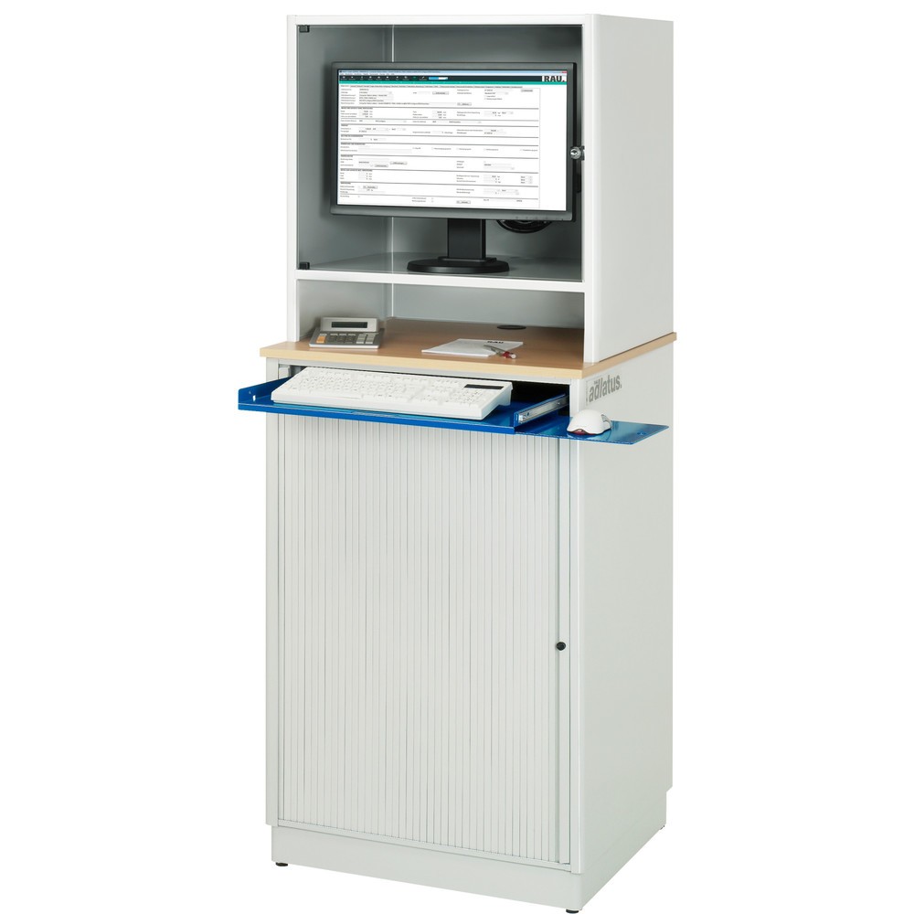 Immagine del prodotto n. 5: Postazione computer RAU, ripiano estraibile per tastiera, 1 cassetto, fisso