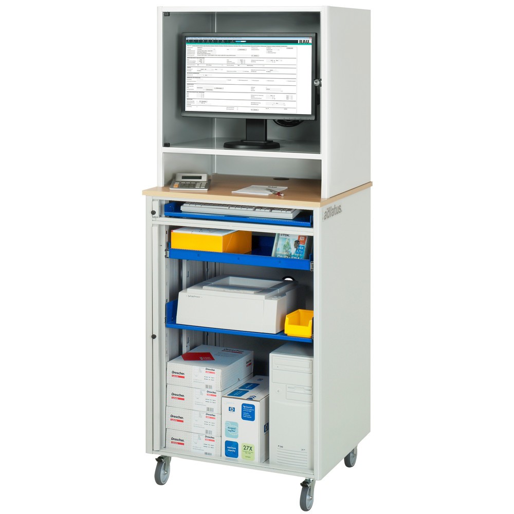 Immagine del prodotto n. 2: Postazione computer RAU, ripiano estraibile per tastiera, 1 cassetto, mobile