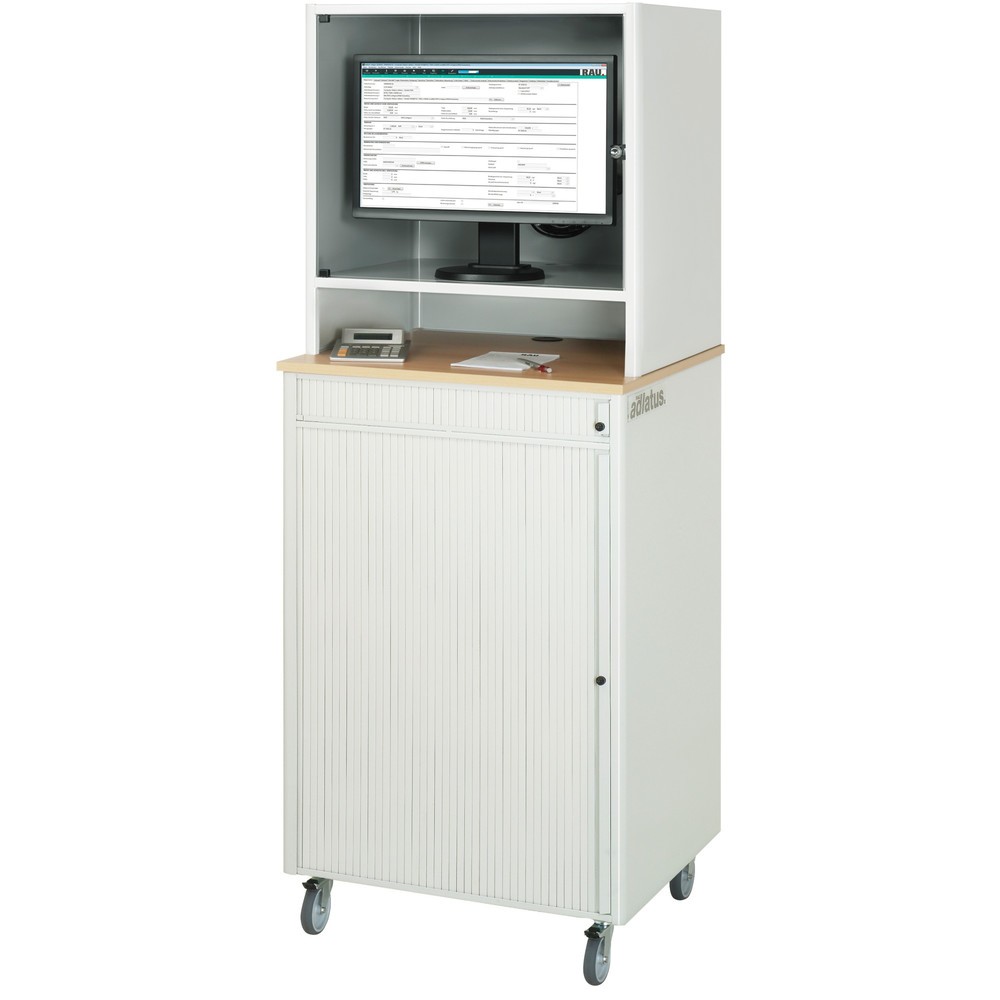 Immagine del prodotto n. 3: Postazione computer RAU, ripiano estraibile per tastiera, 1 cassetto, mobile