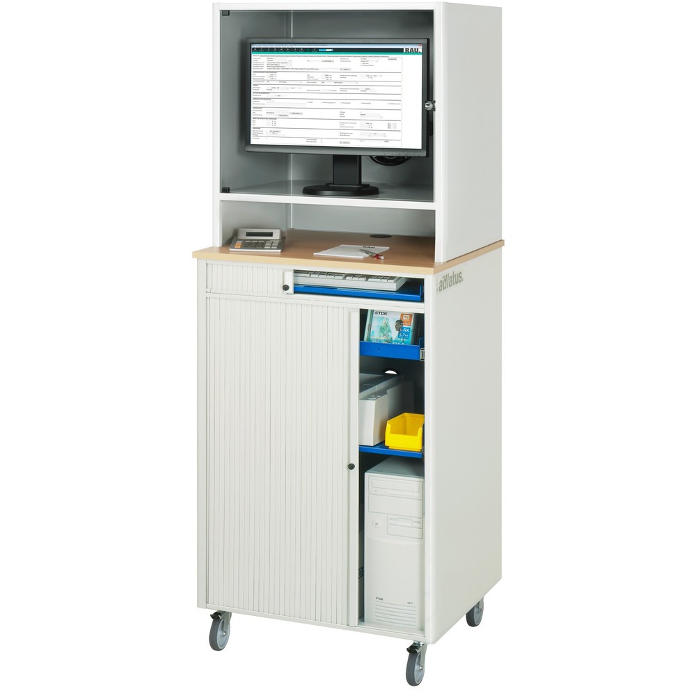 Immagine del prodotto n. 4: Postazione computer RAU, ripiano estraibile per tastiera, 1 cassetto, mobile