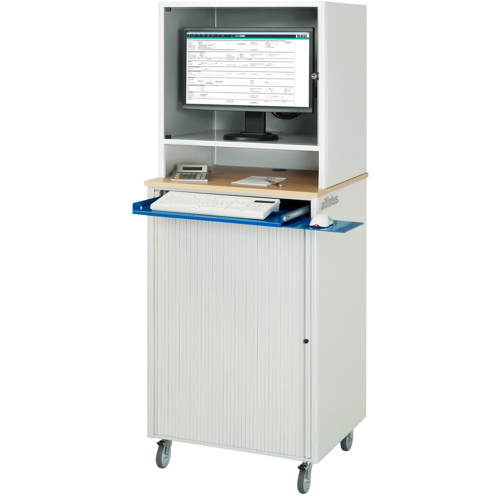 Immagine del prodotto n. 5: Postazione computer RAU, ripiano estraibile per tastiera, 1 cassetto, mobile