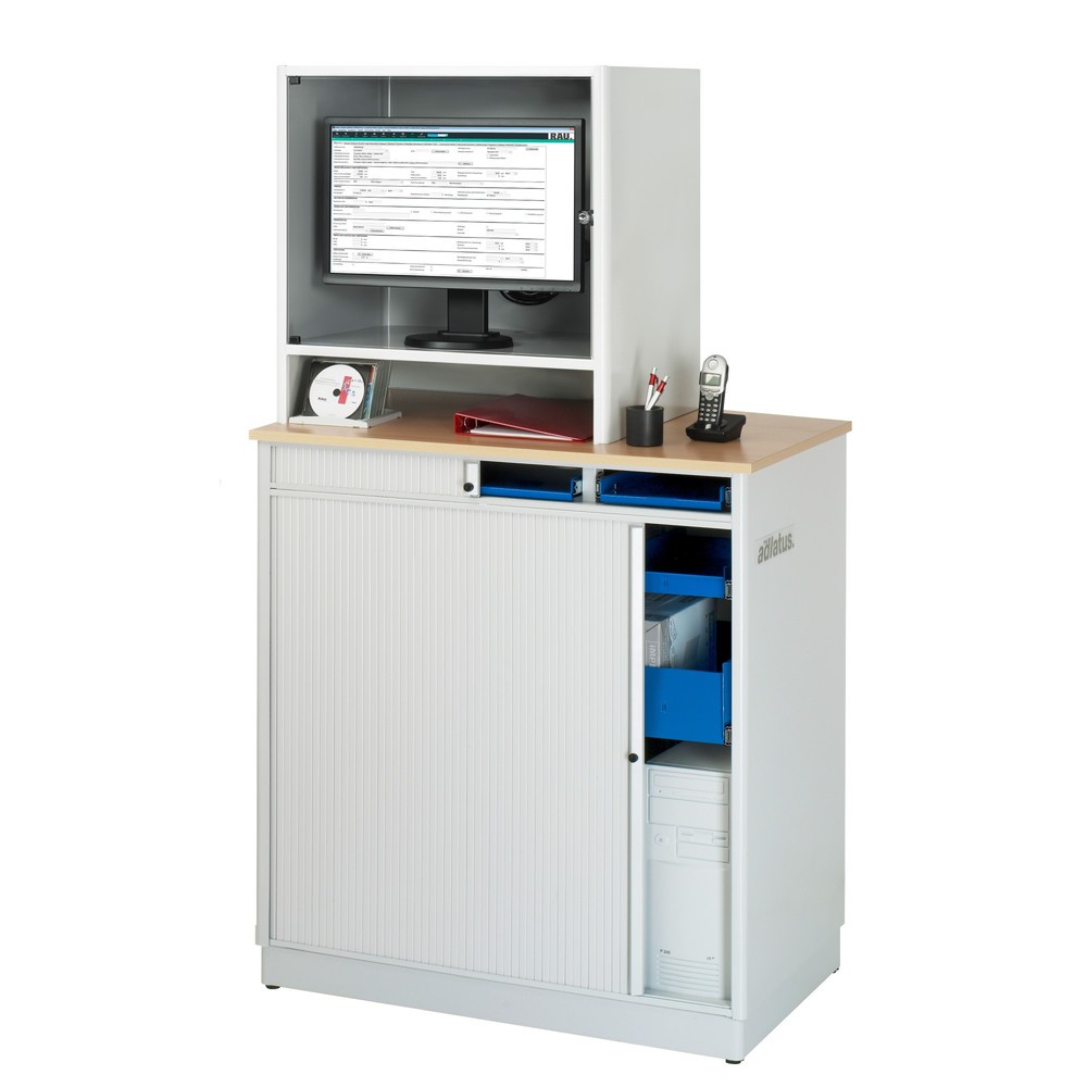 Immagine del prodotto n. 3: Postazione computer RAU, ripiano estraibile per tastiera, 3 cassetti, fisso