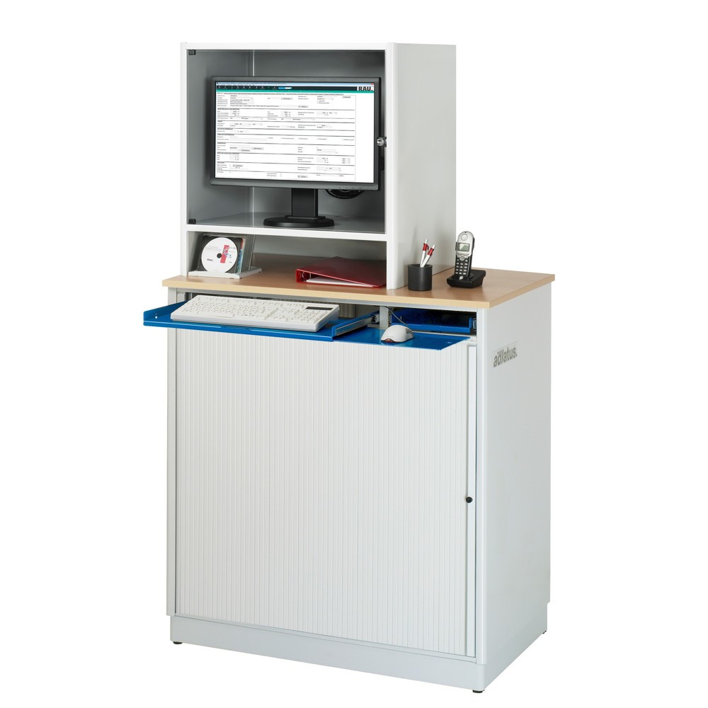 Immagine del prodotto n. 4: Postazione computer RAU, ripiano estraibile per tastiera, 3 cassetti, fisso