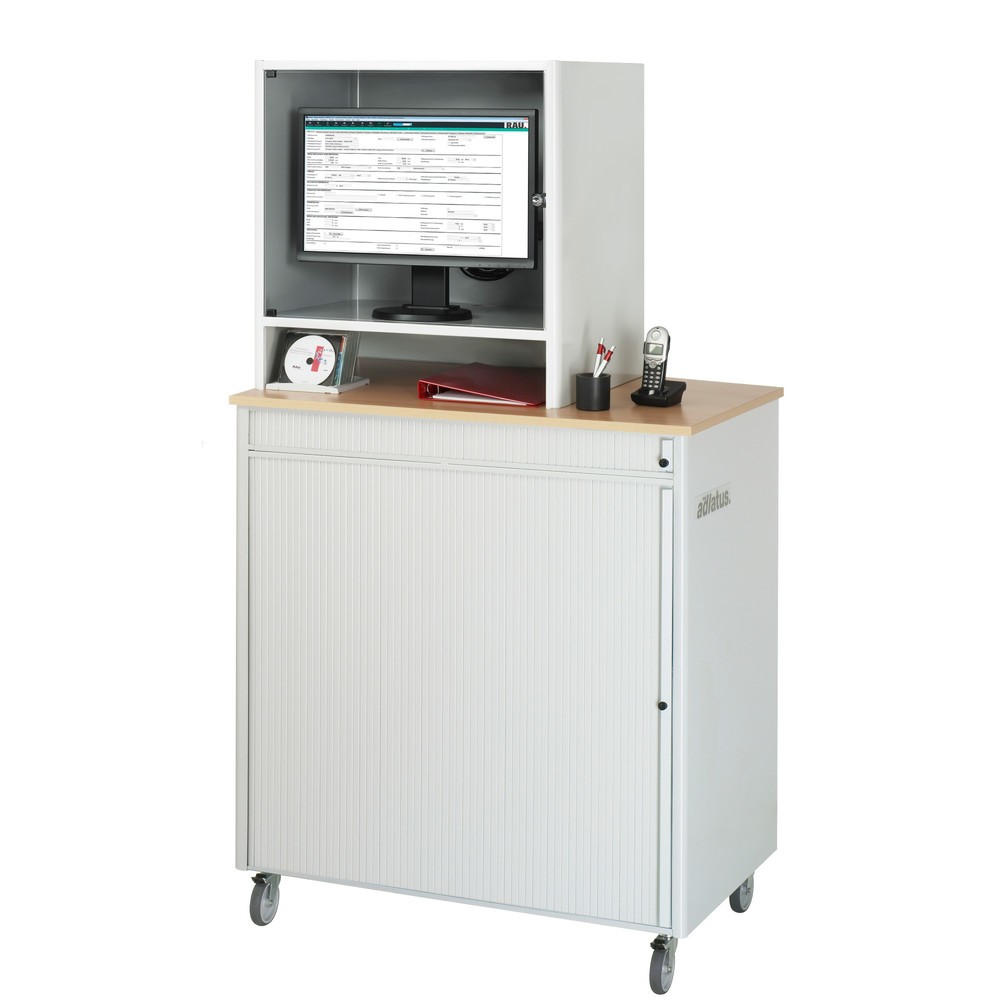 Immagine del prodotto n. 2: Postazione computer RAU, ripiano estraibile per tastiera, 3 cassetti, mobile