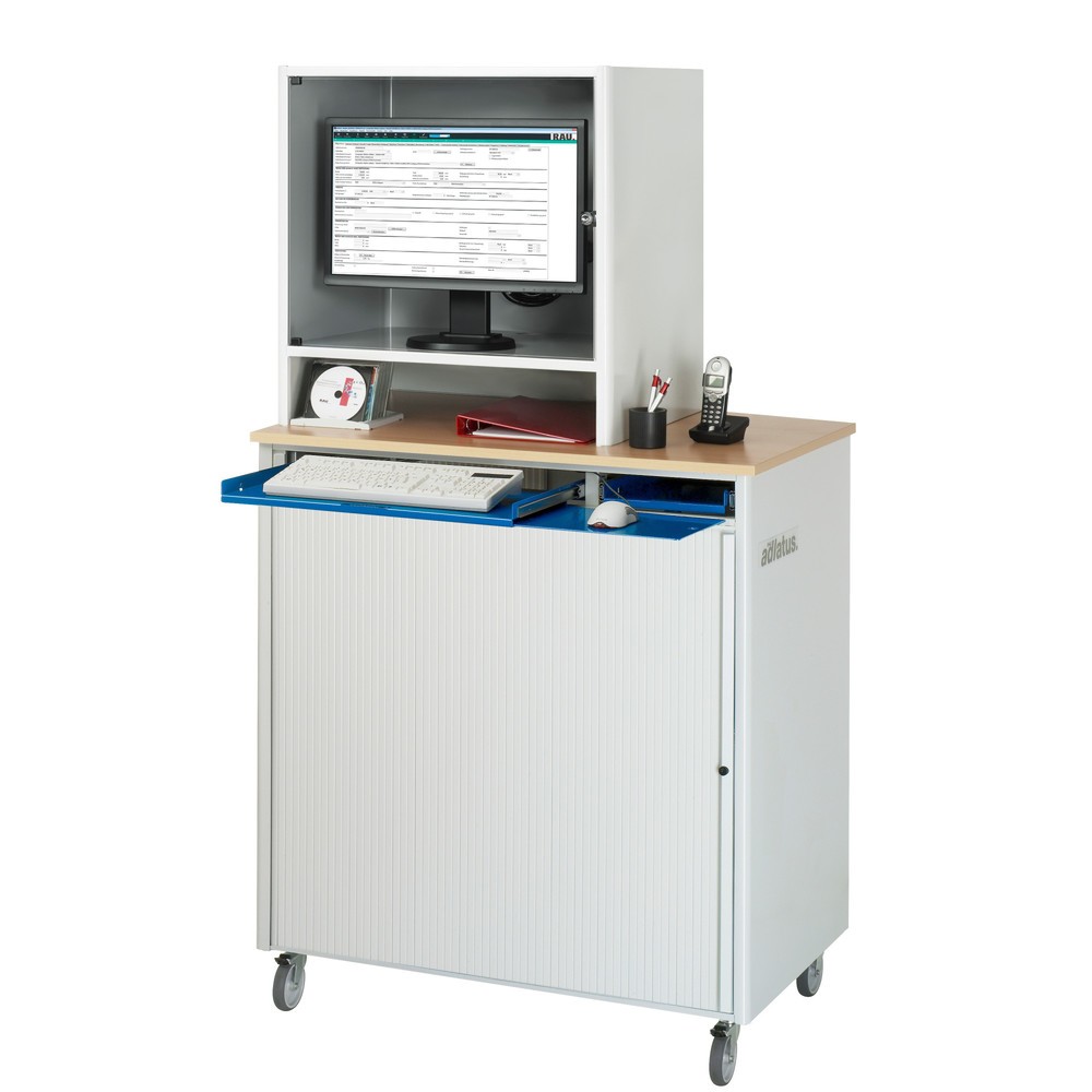 Immagine del prodotto n. 4: Postazione computer RAU, ripiano estraibile per tastiera, 3 cassetti, mobile