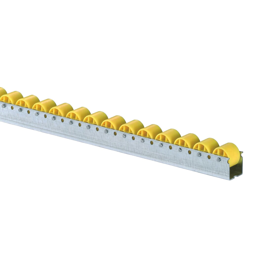 Immagine del prodotto: Profilo a U con rullini, guida normale, passo 100 mm, portata per rullo 12 kg