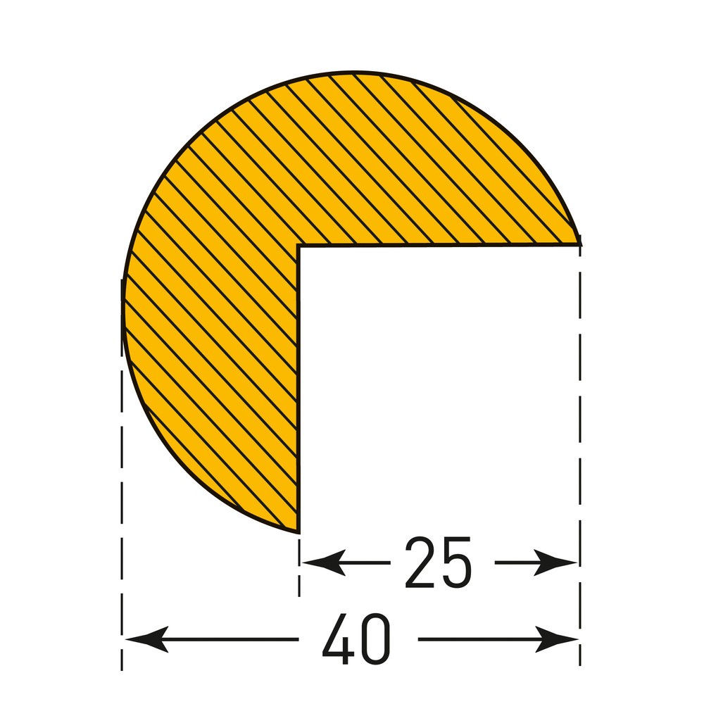 Immagine del prodotto n. 5: Protezione anticollisione MORAVIA per bordi, di forma circolare, autoadesiva, AxL 40 x 40 mm, lunghezza 5 m
