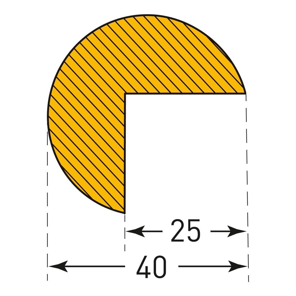 Immagine del prodotto n. 3: Protezione anticollisione MORAVIA per bordi, di forma circolare, autoadesiva, AxL 40 x 40 mm, lunghezza 1 m