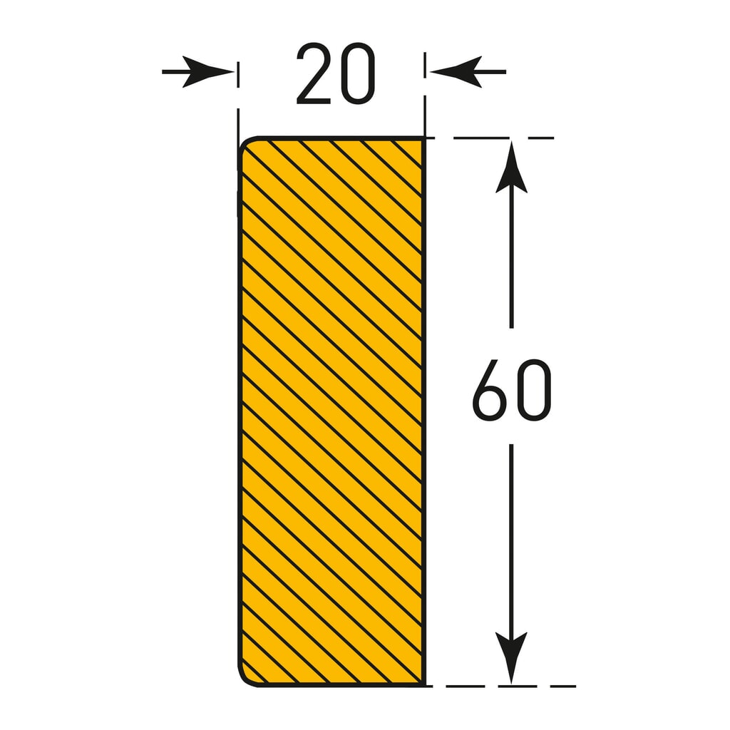 Protezione anticollisione MORAVIA per superfici, rettangolare, autoadesiva, AxL 60 x 20 mm, lunghezza 1 m Immagine del prodotto n. 4: Protezione anticollisione MORAVIA per superfici, rettangolare, autoadesiva, AxL 60 x 20 mm, lunghezza 1 m