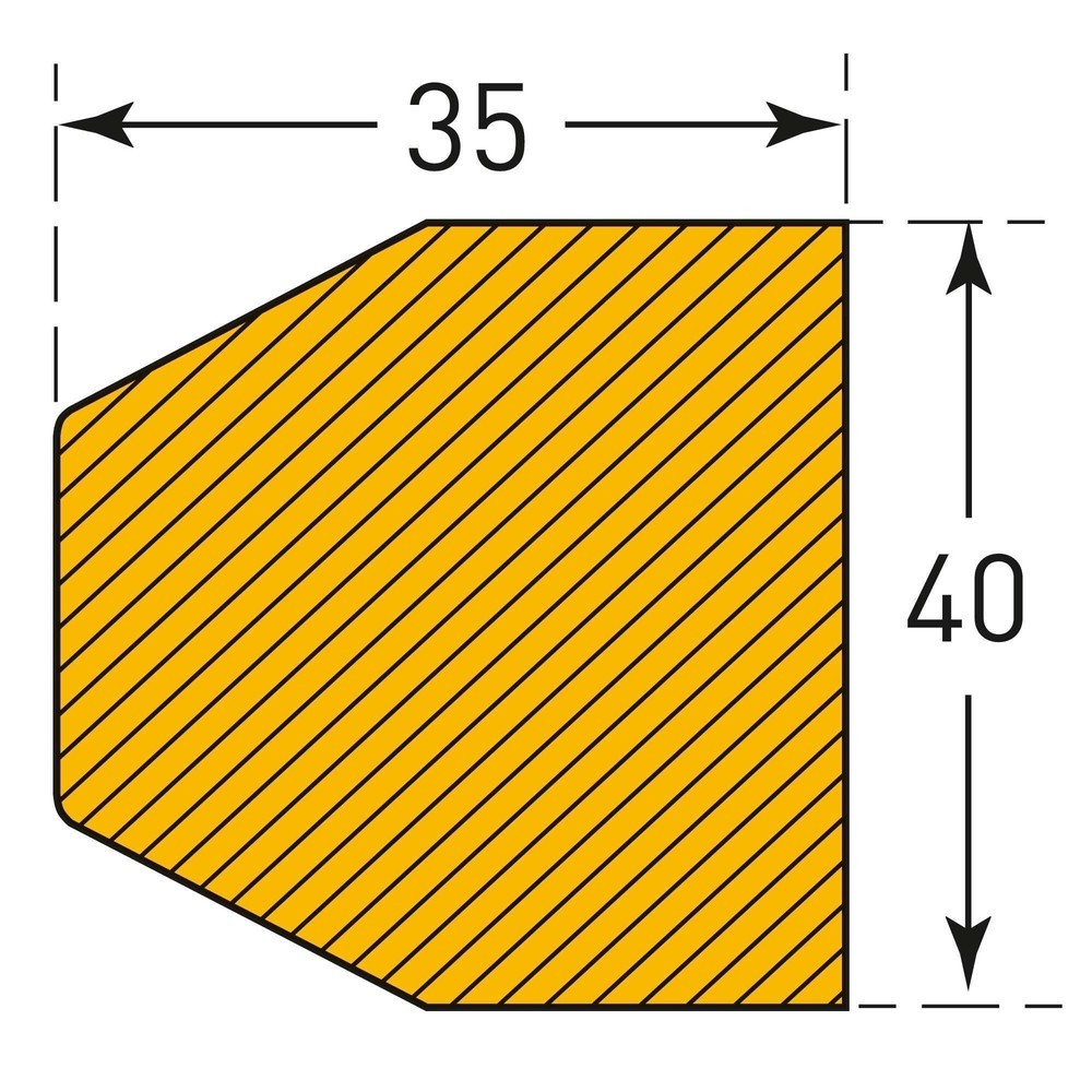 Immagine del prodotto n. 4: Protezione anticollisione MORAVIA per superfici, trapezoidale, autoadesiva, AxL 35 x 40 mm, lunghezza 1 m