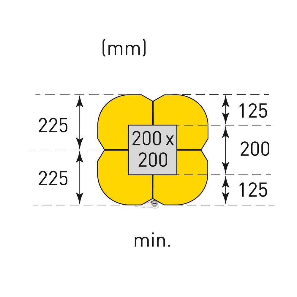 Immagine del prodotto n. 7: Protezione antiurto per colonne MORAVIA, altezza 1.100 mm, per dimensioni colonna (LxP) 200-300 x 200-300 mm