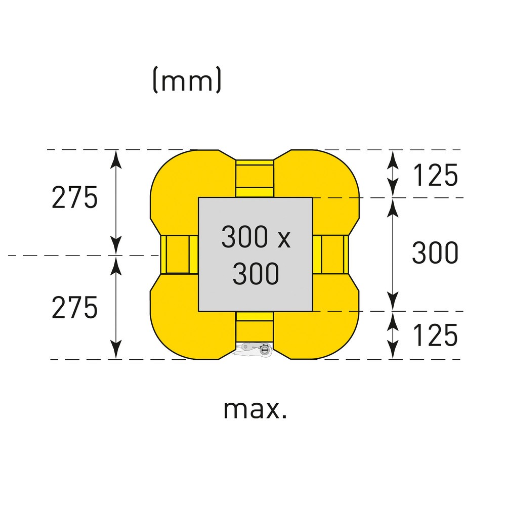 Immagine del prodotto n. 8: Protezione antiurto per colonne MORAVIA, altezza 1.100 mm, per dimensioni colonna (LxP) 200-300 x 200-300 mm