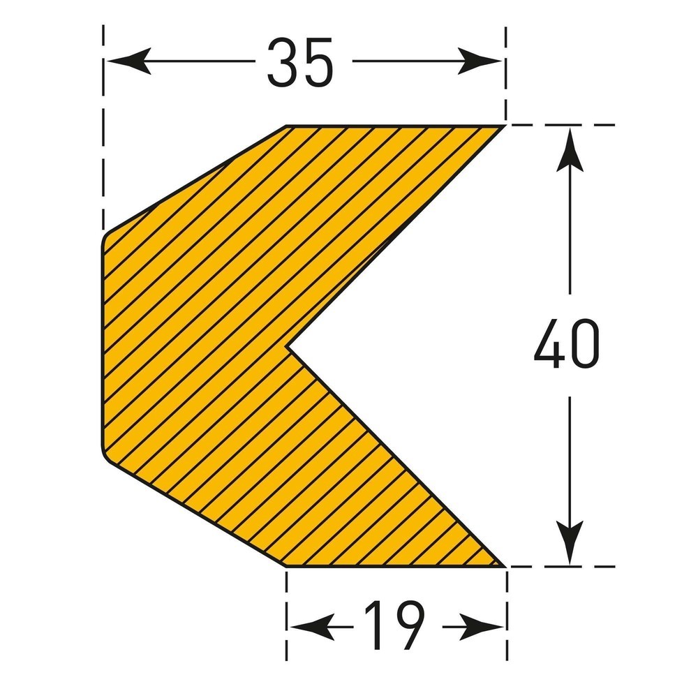 Immagine del prodotto n. 3: Protezione anticollisione MORAVIA per bordi, trapezoidale, autoadesiva, AxL 35 x 40 mm, lunghezza 1 m