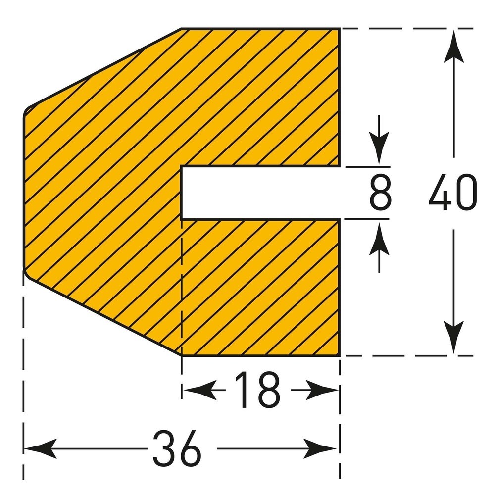 Immagine del prodotto n. 4: Protezione anticollisione MORAVIA per bordi, trapezoidale, a innesto, AxL 36 x 40 mm, lunghezza 1 m