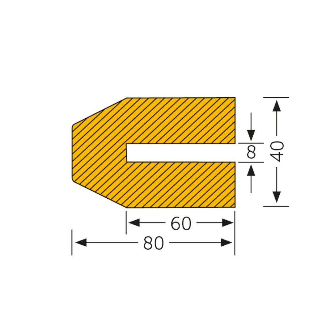 Immagine del prodotto n. 2: Protezione anticollisione MORAVIA per bordi, trapezoidale, a innesto, AxL 80 x 40 mm, lunghezza 1 m