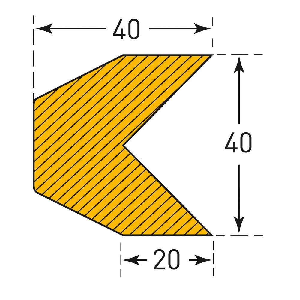 Immagine del prodotto n. 4: Protezione anticollisione MORAVIA per bordi, trapezoidale, magnetica, AxL 40 x 40 mm, lunghezza 1 m