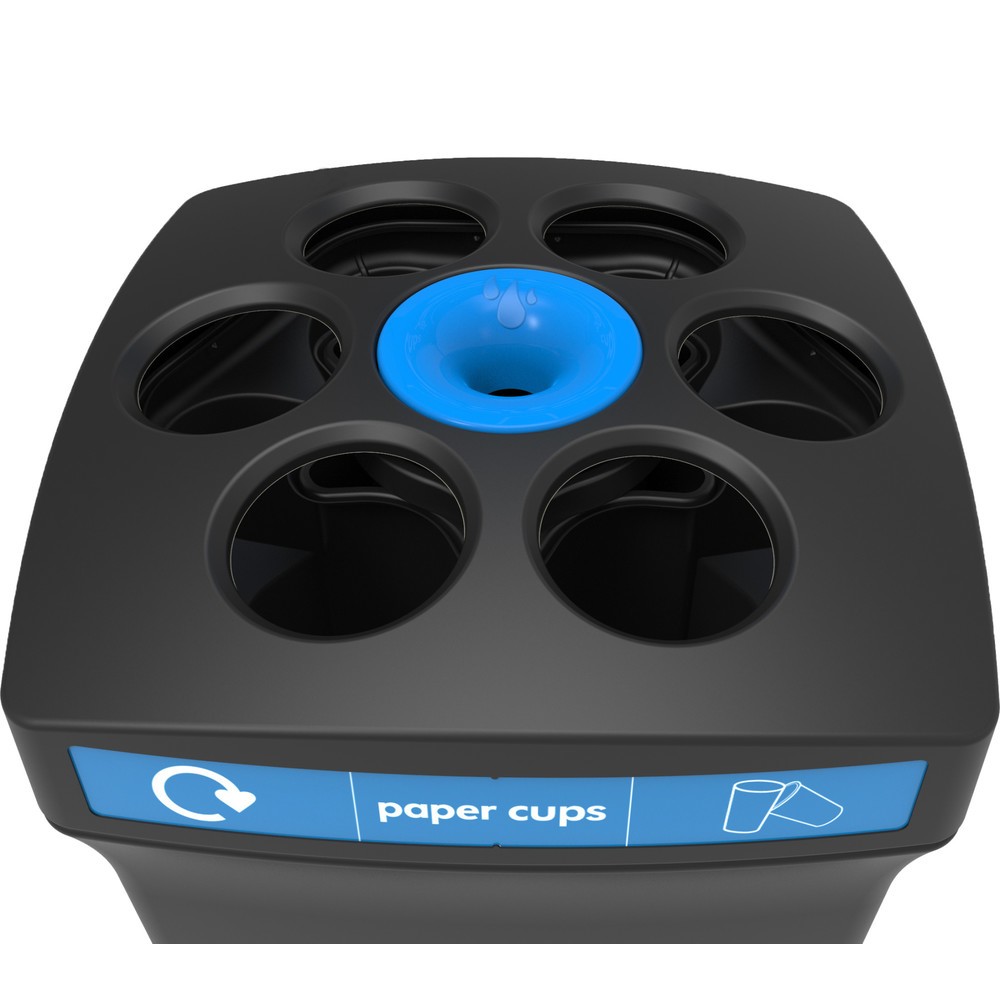 Immagine del prodotto n. 2: Raccoglibicchierini ENVIROBIN Envirocup XL, con serbatoio integrato, nero/blu, scritta "paper cups"