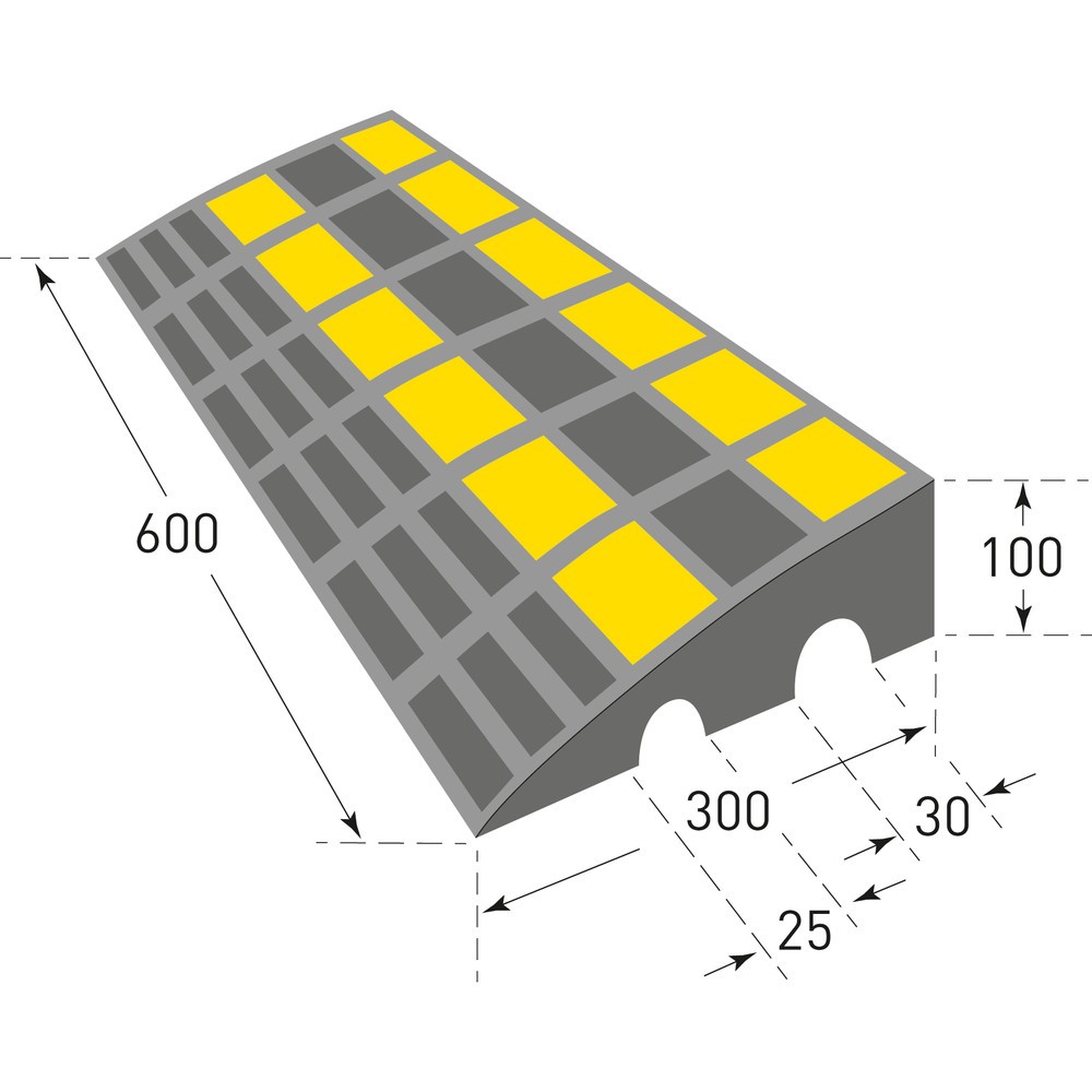 Immagine del prodotto n. 2: Rampa per cordolo, gomma dura, AxLxP 100 x 600 x 300 mm
