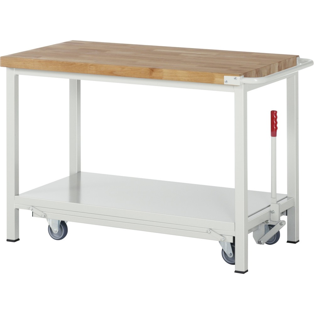 Immagine del prodotto n. 1: RAU Banco da lavoro con carrello Serie 8000, HxLxP 880 x 1.250 x 700 mm, con piano di appoggio