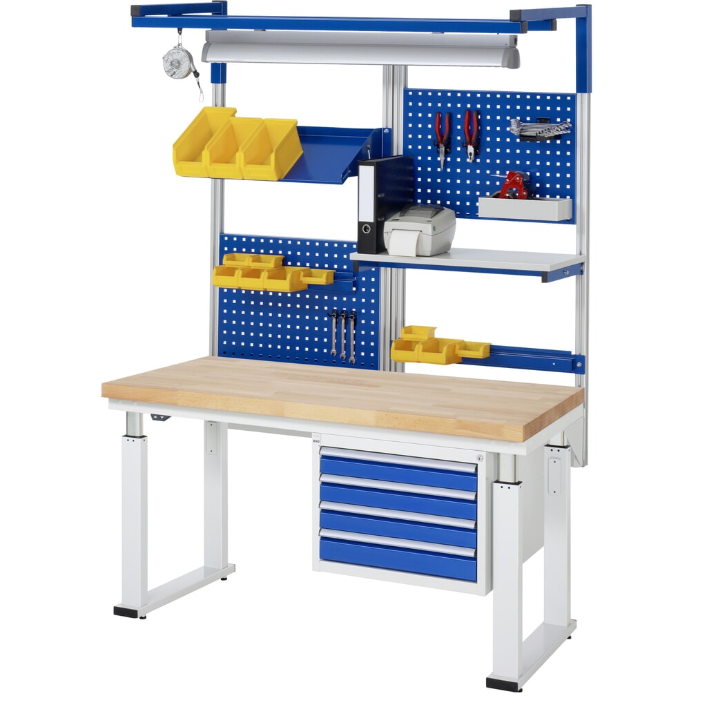 Immagine del prodotto n. 8: RAU banco da lavoro regolabile in altezza elettricamente Serie adlatus 600, HxLxP 740-1.140 x 1.250 x 700 mm, piano di lavoro rivestito in laminato rigido