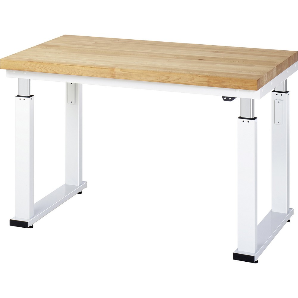 Immagine del prodotto: RAU banco da lavoro regolabile in altezza elettricamente Serie adlatus 600, HxLxP 740-1.140 x 1.250 x 700 mm, piano di lavoro in faggio massiccio