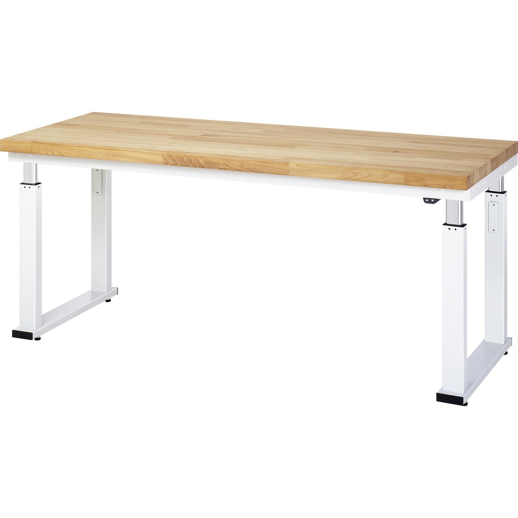 Immagine del prodotto: RAU banco da lavoro regolabile in altezza elettricamente Serie adlatus 600, HxLxP 740-1.140 x 2.000 x 700 mm, piano di lavoro in faggio massiccio