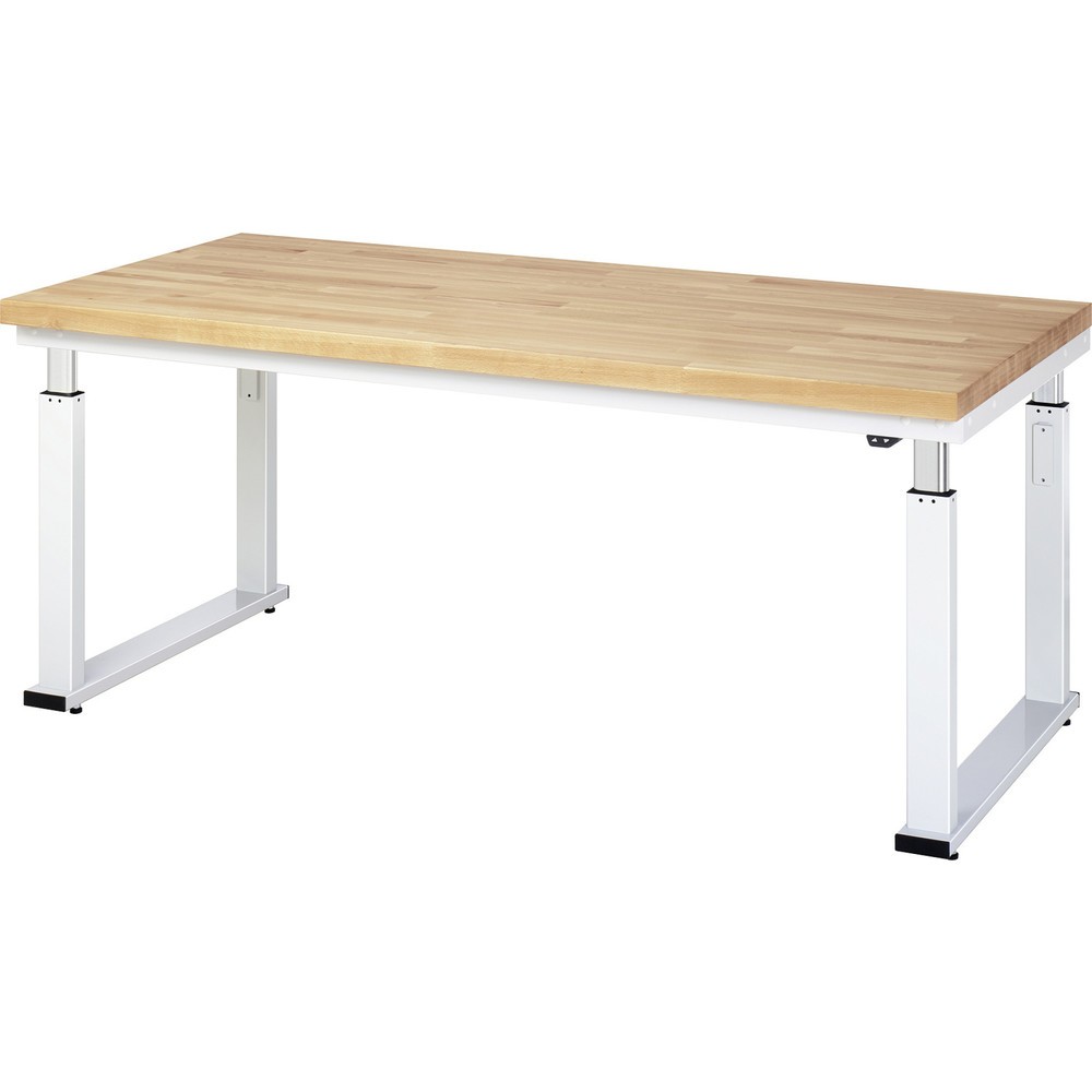 Immagine del prodotto: RAU banco da lavoro regolabile in altezza elettricamente Serie adlatus 600, HxLxP 740-1.140 x 2.000 x 900 mm, piano di lavoro in faggio massiccio