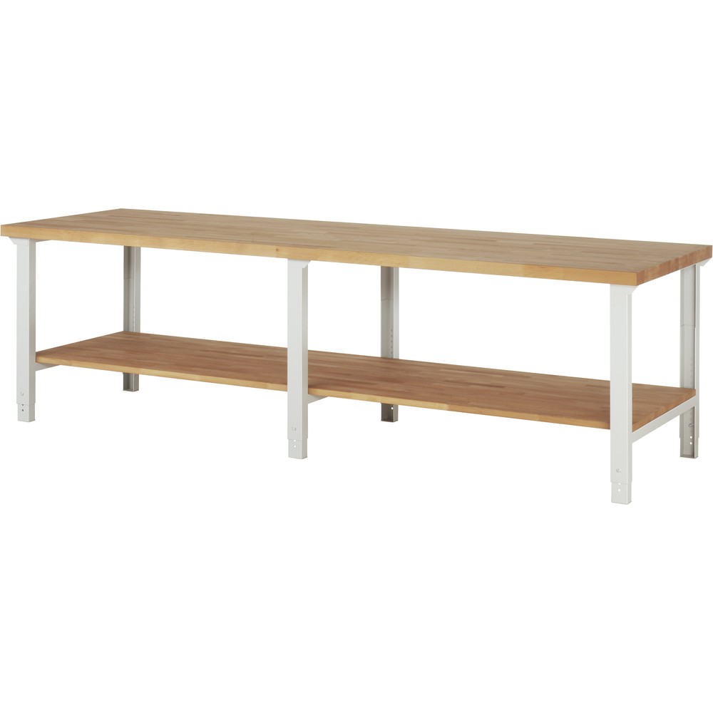 Immagine del prodotto: RAU Banco da lavoro Serie 7000, HxLxP 790-1.140 x 3.000 x 900 mm, piano di appoggio inferiore