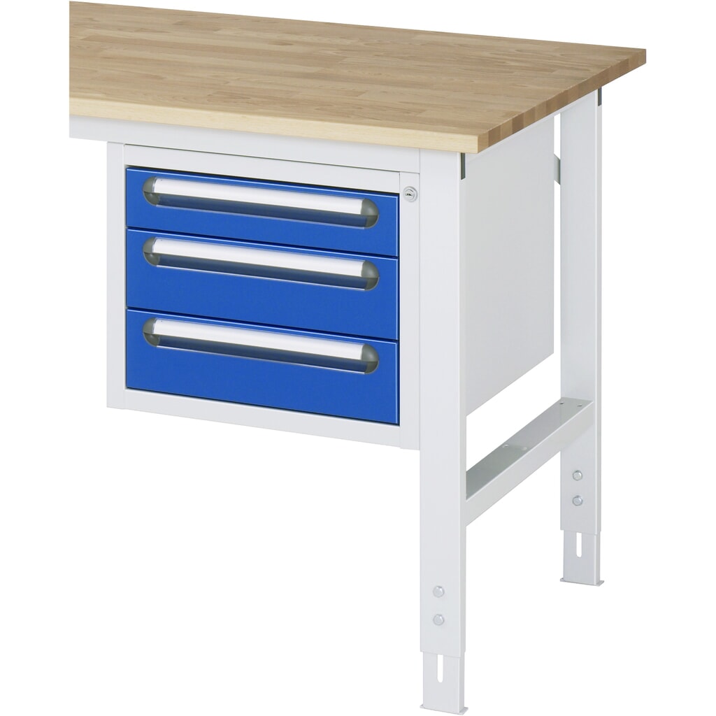 RAU Contenitore con base per tavolo da lavoro serie Tom, HxLxP 395 x 480 x 600 mm, con 3 cassetti Immagine del prodotto n. 2: RAU Contenitore con base per tavolo da lavoro serie Tom, HxLxP 395 x 480 x 600 mm, con 3 cassetti