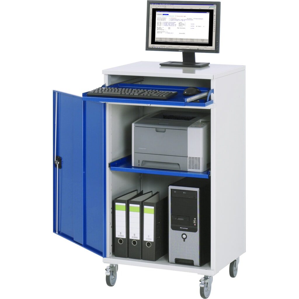 RAU Armadio per computer, HxLxP 1.185 x 650 x 520 mm, con 1 anta a battente, ripiano estraibile per tastiera Immagine del prodotto: RAU Armadio per computer, HxLxP 1.185 x 650 x 520 mm, con 1 anta a battente, ripiano estraibile per tastiera