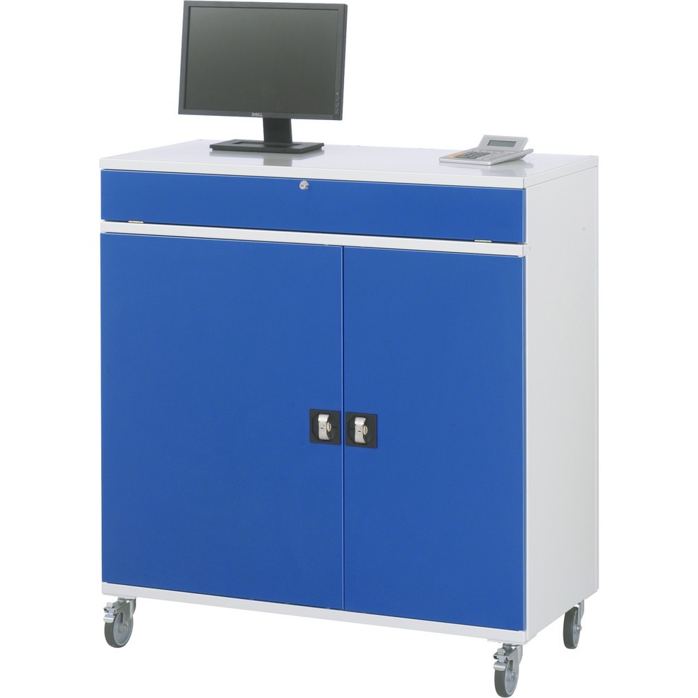 Immagine del prodotto n. 3: Armadio per computer RAU, ripiano estraibile per tastiera, doppia anta a battente, mobile