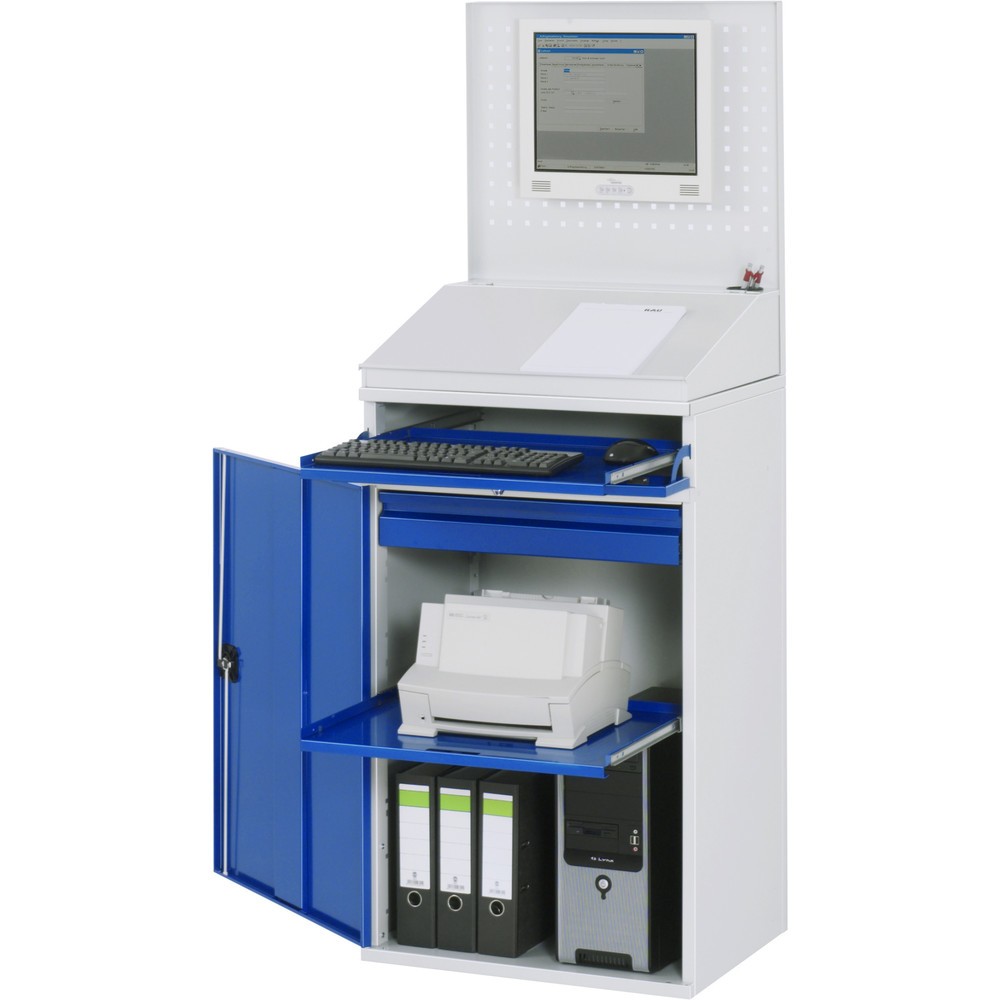 Immagine del prodotto n. 1: RAU Armadio per computer, HxLxP 1.770 x 650 x 520 mm, con 1 anta a battente e ripiano estraibile per tastiera