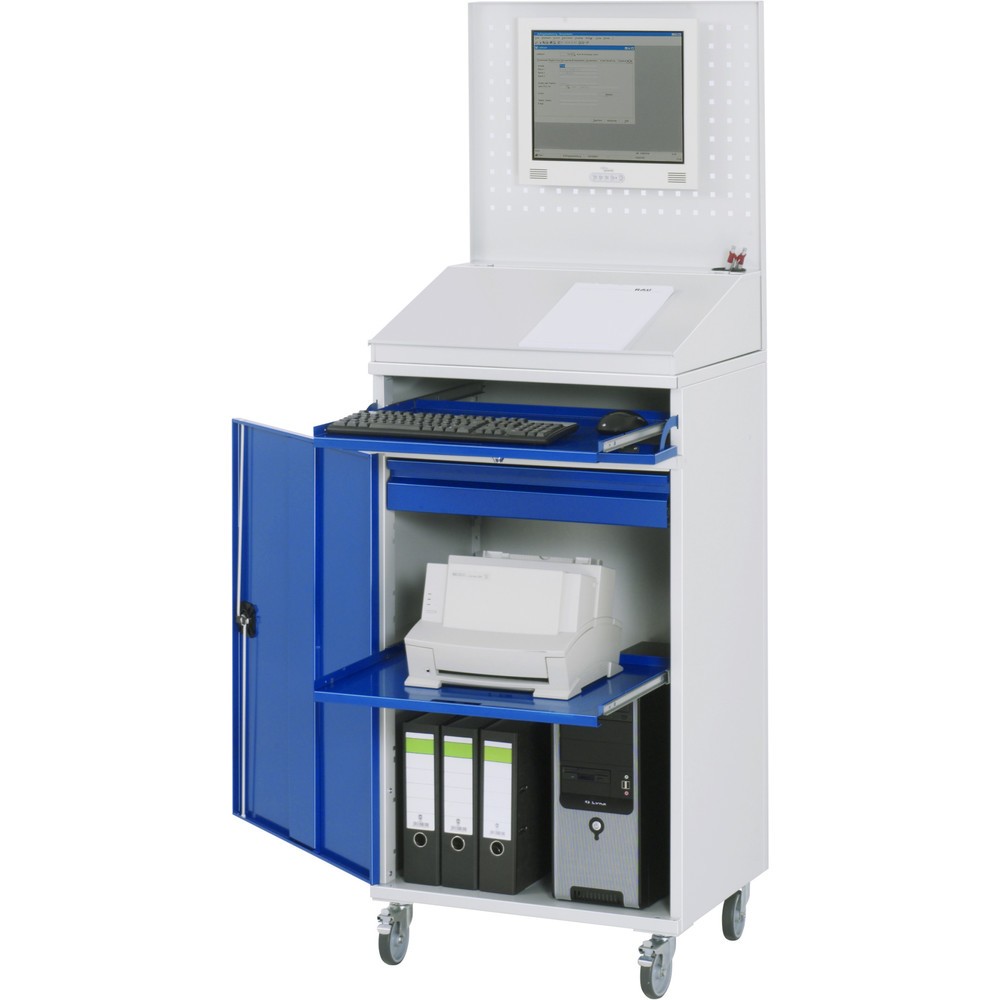 Immagine del prodotto n. 1: RAU Armadio per computer, HxLxP 1.895 x 650 x 520 mm, con 1 anta a battente e ripiano estraibile per tastiera