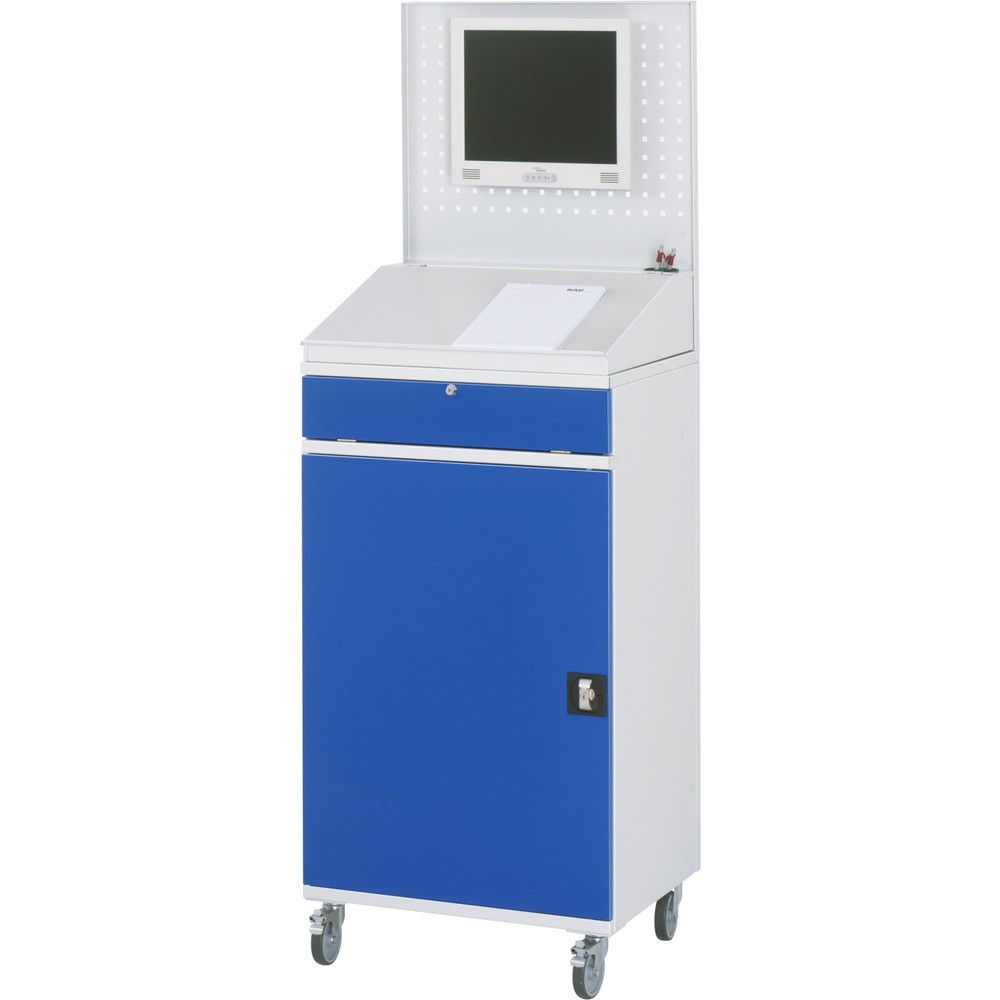 Immagine del prodotto n. 3: RAU Armadio per computer, HxLxP 1.895 x 650 x 520 mm, con 1 anta a battente e ripiano estraibile per tastiera
