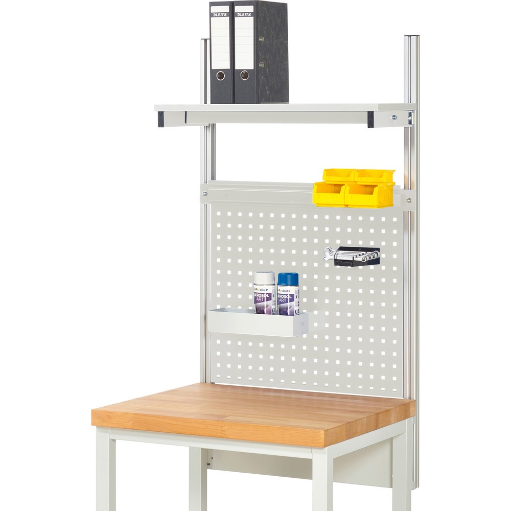 Immagine del prodotto: Struttura banco da lavoro RAU, AxLxP 1.130 x 750 x 350 mm, con 1 ripiano rivestito in melamina e 1 guida di supporto, set completo 01 per larghezza prodotto 750 mm