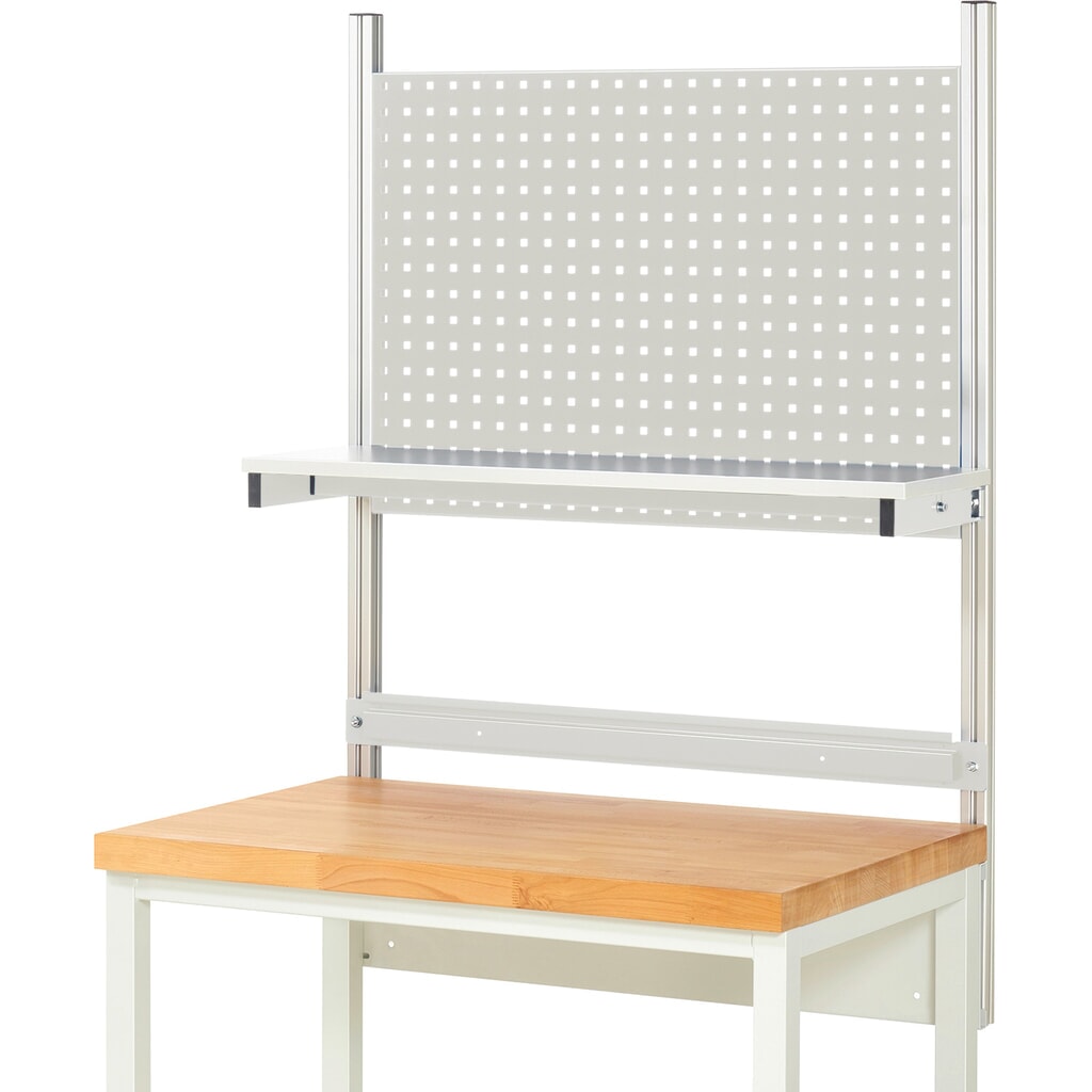 Struttura banco da lavoro RAU, AxLxP 1.130 x 1.000 x 350 mm, con 1 ripiano rivestito in melamina e 1 guida di supporto, set completo 01 per larghezza prodotto 1.000 mm Immagine del prodotto n. 2: Struttura banco da lavoro RAU, AxLxP 1.130 x 1.000 x 350 mm, con 1 ripiano rivestito in melamina e 1 guida di supporto, set completo 01 per larghezza prodotto 1.000 mm