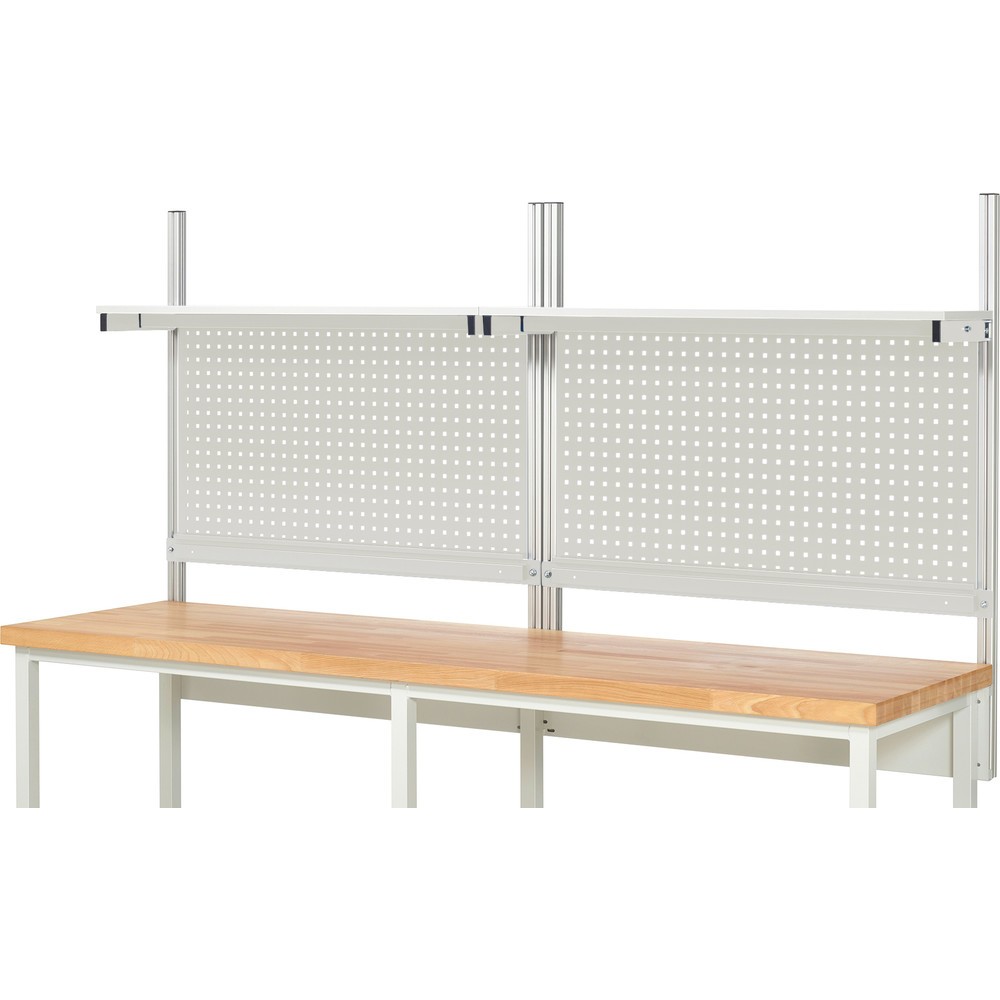 Immagine del prodotto n. 2: Struttura banco da lavoro RAU, AxLxP 1.130 x 2.500 x 350 mm, con 2 ripiani rivestiti in melamina e 2 guide di supporto, set completo 01 per larghezza prodotto 2.500 mm