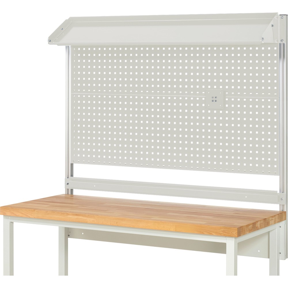 Immagine del prodotto n. 2: Struttura banco da lavoro RAU, AxLxP 1.130 x 1.500 x 350 mm, con 1 piano di appoggio in metallo inclinabile, 1 guida di supporto e 1 supporto per schermo piatto, set completo 02 per larghezza prodotto 1.500 mm