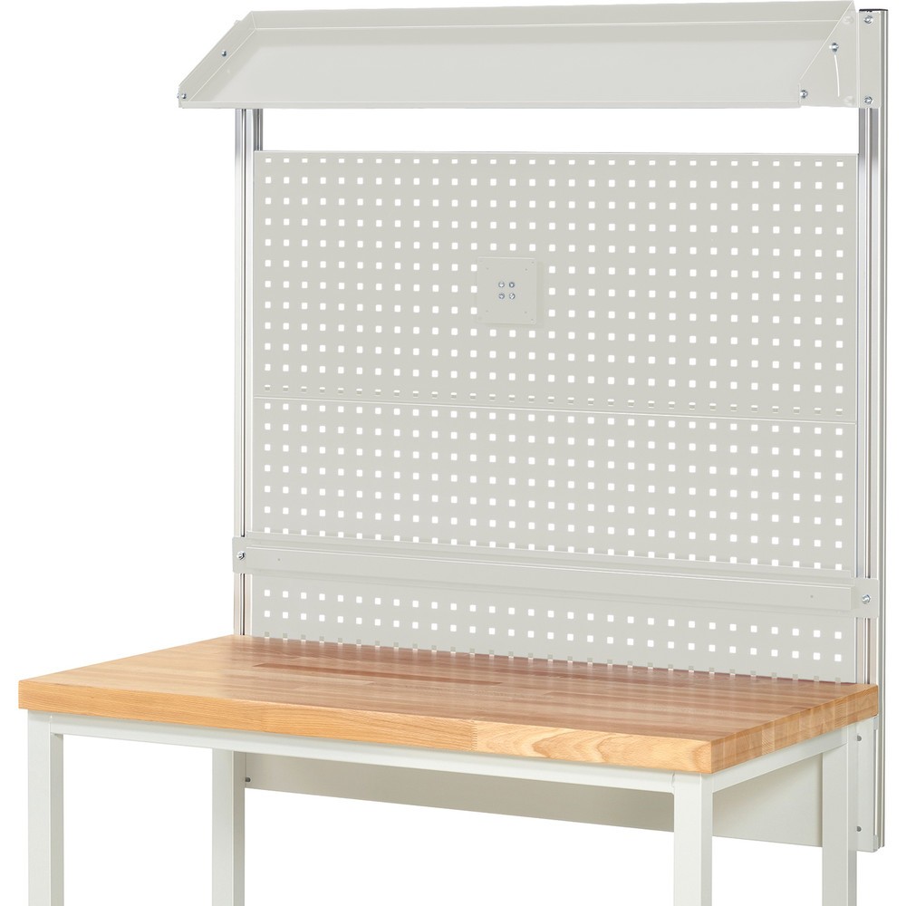 Immagine del prodotto n. 2: Struttura banco da lavoro RAU, AxLxP 1.130 x 1.250 x 350 mm, con 1 piano di appoggio in metallo inclinabile, 1 guida di supporto e 1 supporto per schermo piatto, set completo 02 per larghezza prodotto 1.250 mm