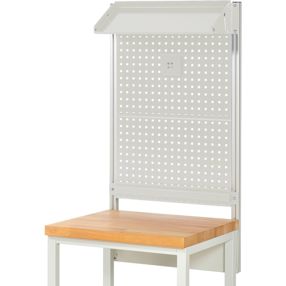 Immagine del prodotto n. 2: Struttura banco da lavoro RAU, AxLxP 1.130 x 750 x 350 mm, con 1 piano di appoggio in metallo inclinabile, 1 guida di supporto e 1 supporto per schermo piatto, set completo 02 per larghezza prodotto 750 mm