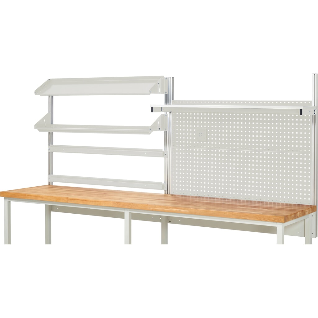 Struttura banco da lavoro RAU, AxLxP 1.130 x 3.000 x 3.000 mm, con 1 ripiano, 2 guide di supporto, 2 piani di appoggio in metallo inclinabili e 1 supporto per schermo piatto, set completo 05 per larghezza prodotto 3.000 mm Immagine del prodotto n. 2: Struttura banco da lavoro RAU, AxLxP 1.130 x 3.000 x 3.000 mm, con 1 ripiano, 2 guide di supporto, 2 piani di appoggio in metallo inclinabili e 1 supporto per schermo piatto, set completo 05 per larghezza prodotto 3.000 mm