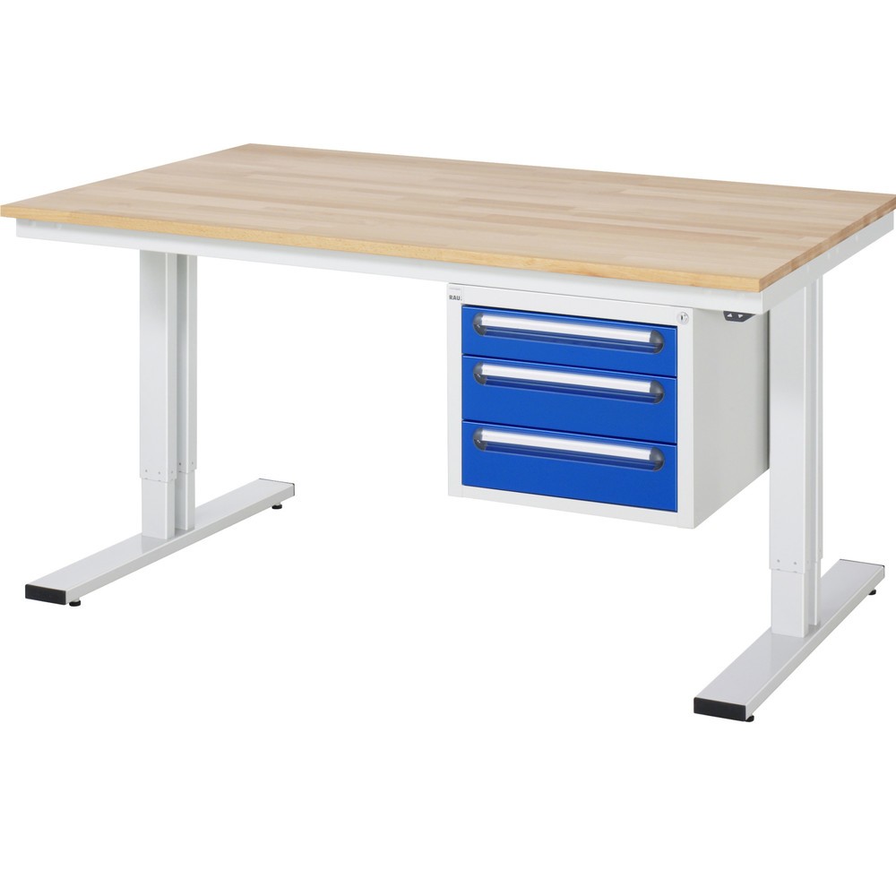 Immagine del prodotto n. 7: RAU Tavolo da lavoro regolabile in altezza elettricamente Serie adlatus 300, HxLxP 720-1.120 x 750 x 800 mm, piano di lavoro in faggio massiccio