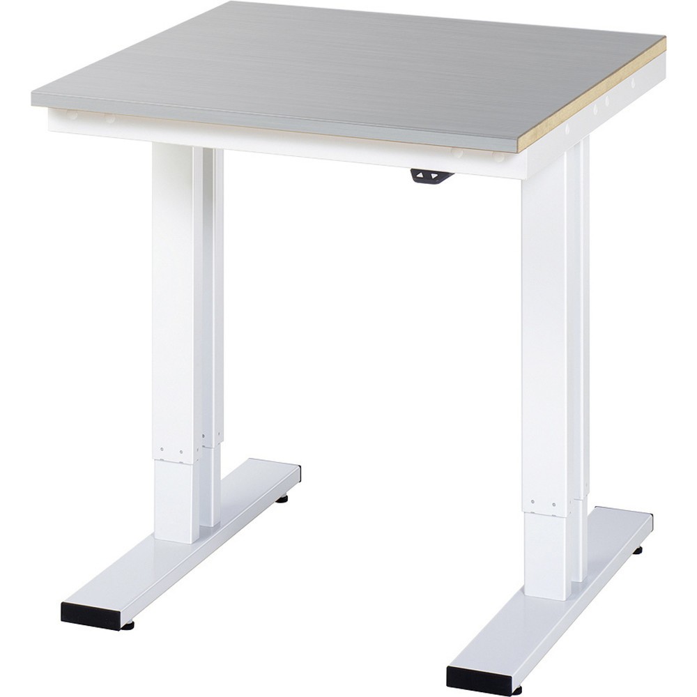 Immagine del prodotto: RAU Tavolo da lavoro regolabile in altezza elettricamente Serie adlatus 300, HxLxP 720-1.120 x 750 x 800 mm, piano di lavoro rivestito in lamiera d’acciaio inox