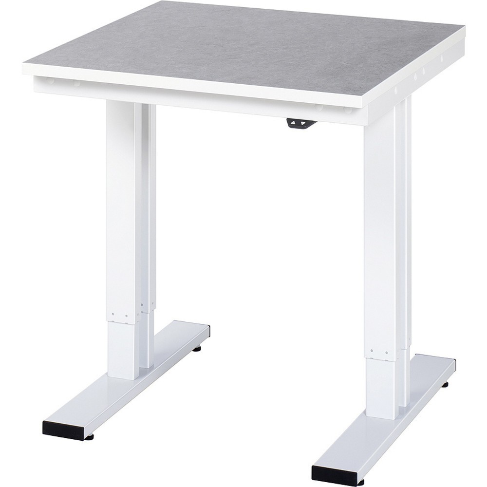 Immagine del prodotto: RAU Tavolo da lavoro regolabile in altezza elettricamente Serie adlatus 300, HxLxP 720-1.120 x 750 x 800 mm, piano di lavoro in linoleum/con rivestimento universale