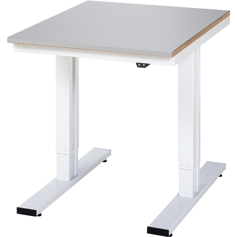 Immagine del prodotto: RAU Tavolo da lavoro regolabile in altezza elettricamente Serie adlatus 300, HxLxP 720-1.120 x 750 x 1.000 mm, piano di lavoro rivestito in lamiera d’acciaio inox