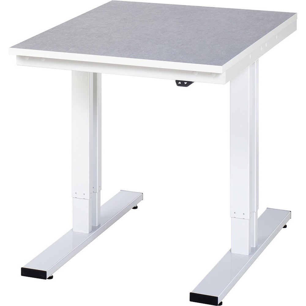 Immagine del prodotto: RAU Tavolo da lavoro regolabile in altezza elettricamente Serie adlatus 300, HxLxP 720-1.120 x 750 x 1.000 mm, piano di lavoro in linoleum/con rivestimento universale