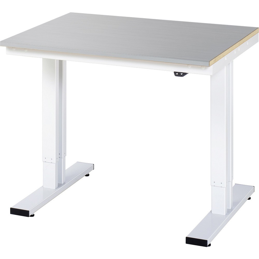 Immagine del prodotto: RAU Tavolo da lavoro regolabile in altezza elettricamente Serie adlatus 300, HxLxP 720-1.120 x 1.000 x 800 mm, piano di lavoro rivestito in lamiera d’acciaio inox